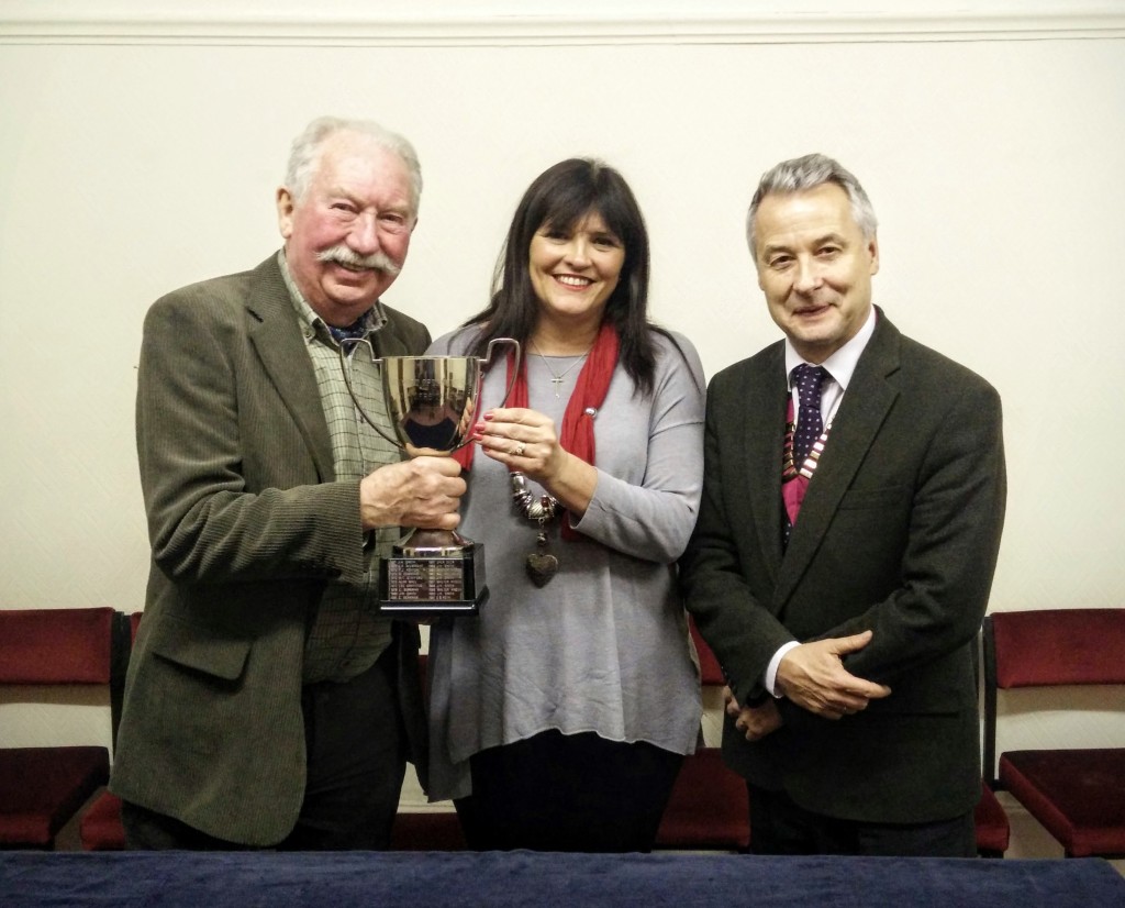[L-R] Winner: Mike Rhodes, Judge: Susan Allen, Runner up: (and Club President) Andy Bale